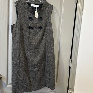 Mac & Jac Black & White Tweed Style Button Front Business Casual Old Money XL